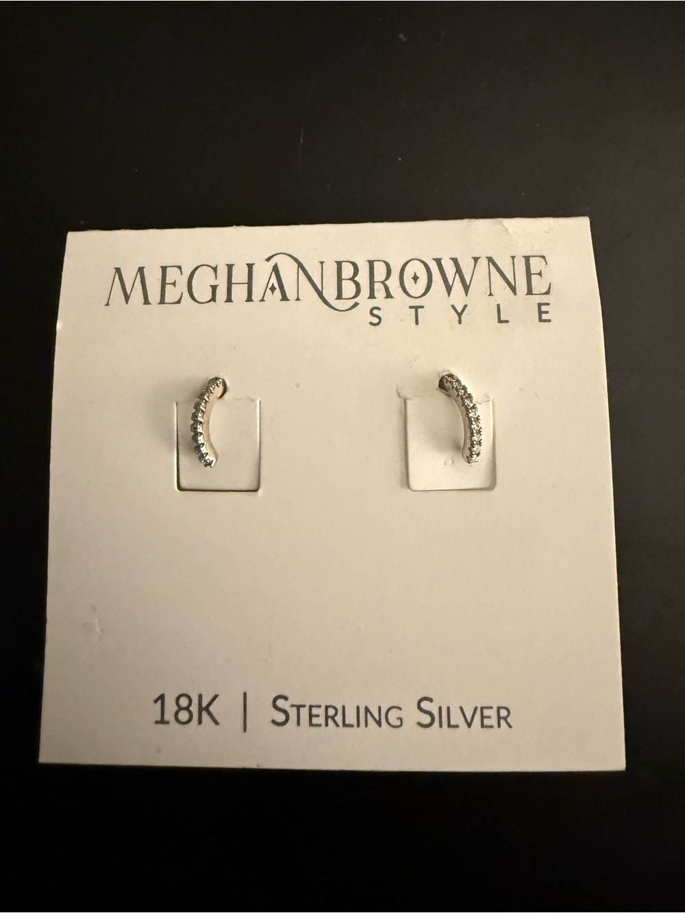 Meghan Browne Sterling Silver 18K Accent Curved Hoop Earrings - Silver